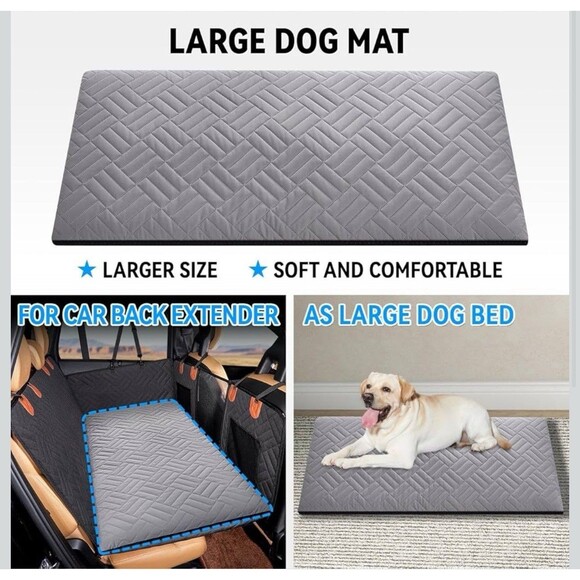 Dog Mat for Back Seat Extender for Dogs, Dog Bed for Car, Pet Cover Hammock Gray - Picture 2 of 6